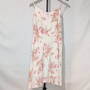 Old Navy Pink Floral Sun Dress White Midi Medium